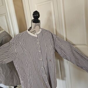 Tommy Hilfiger Navy and White Striped Shirt